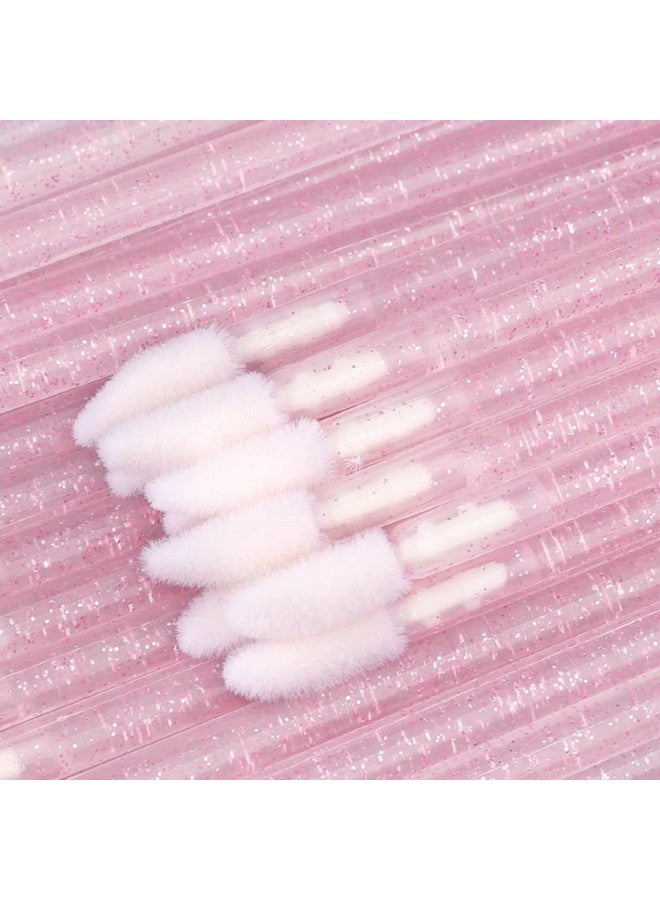 G2PLUS 100PCS Glitter Crystal Lip Brush, Disposable Lip Brushes, Lip Gloss Applicators,Lip Gloss Wands Applicator Perfect Makeup Tool Kits (Pink) - Image 3