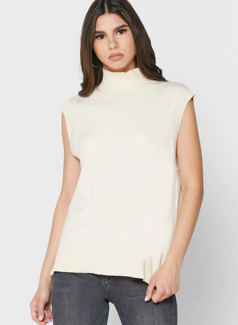 ALIGNE High Neck Ruffle Detail Top