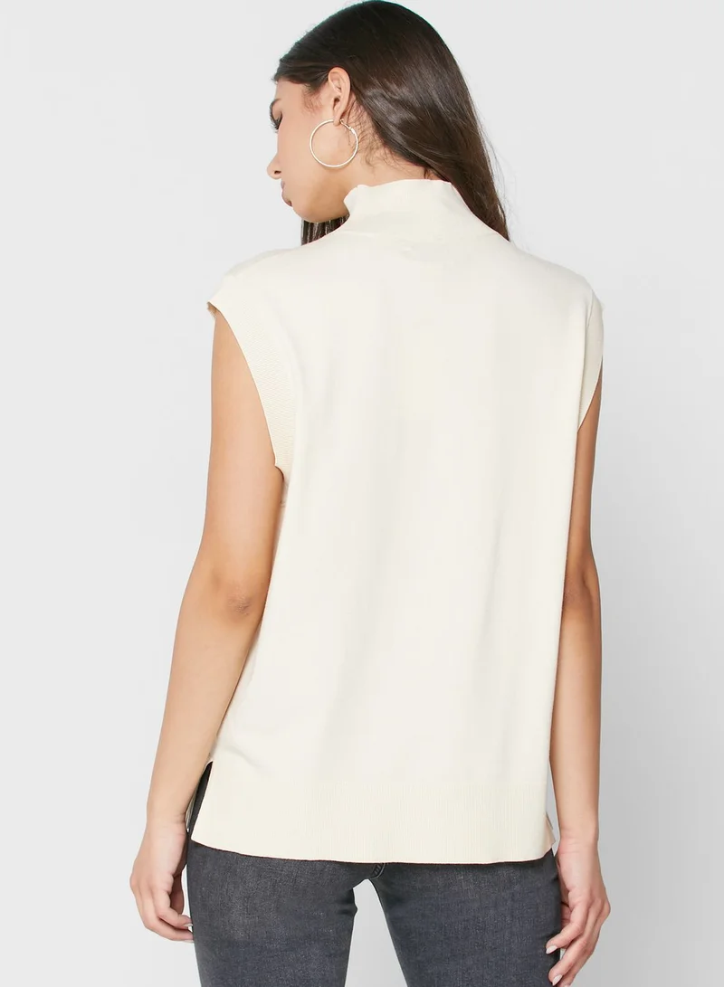 ALIGNE High Neck Ruffle Detail Top
