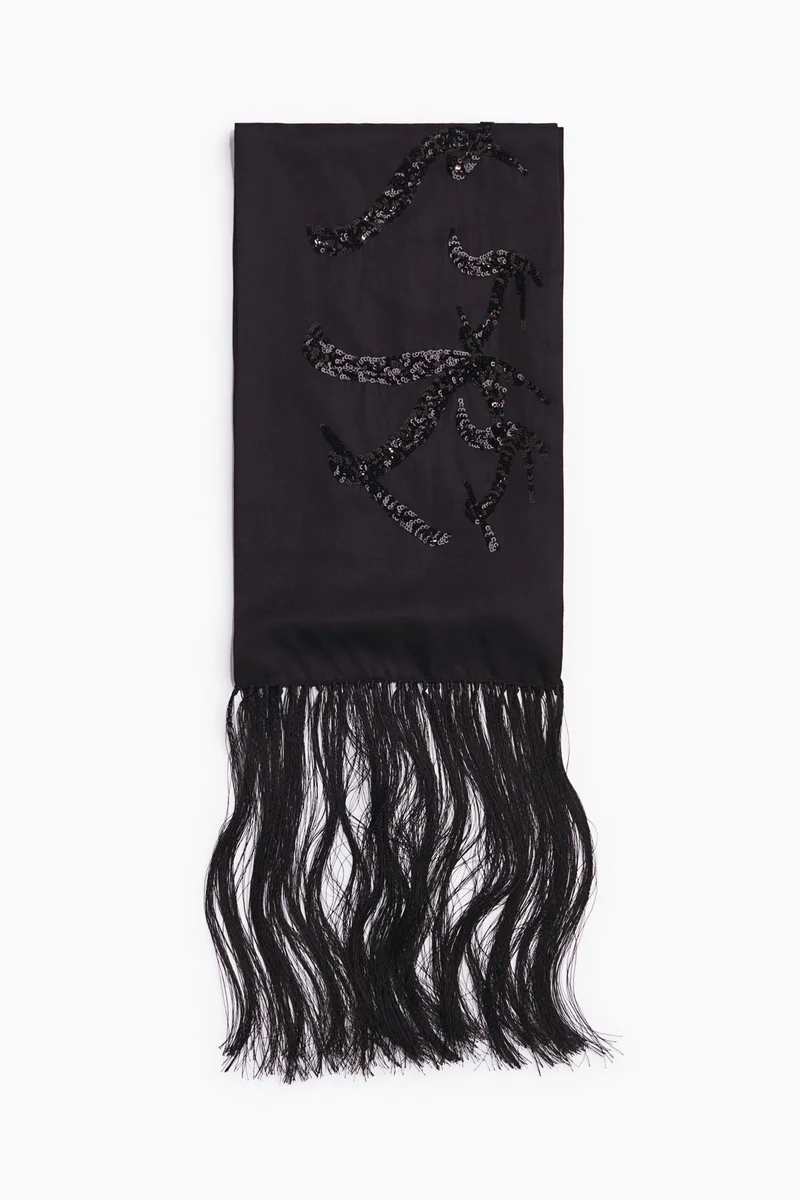H&M Embellished satin scarf