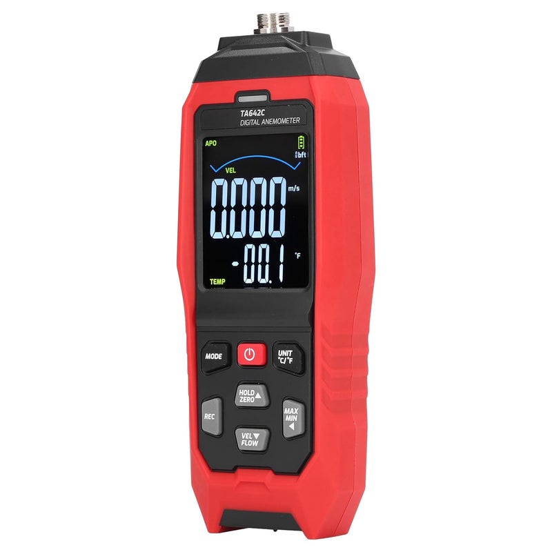 مقياس سرعة الرياح الرقمي مع إنذار، جهاز اختبار سرعة الهواء المحمول باليد - Image 5