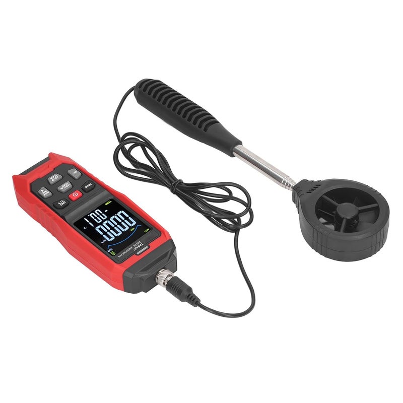 مقياس سرعة الرياح الرقمي مع إنذار، جهاز اختبار سرعة الهواء المحمول باليد - Image 4