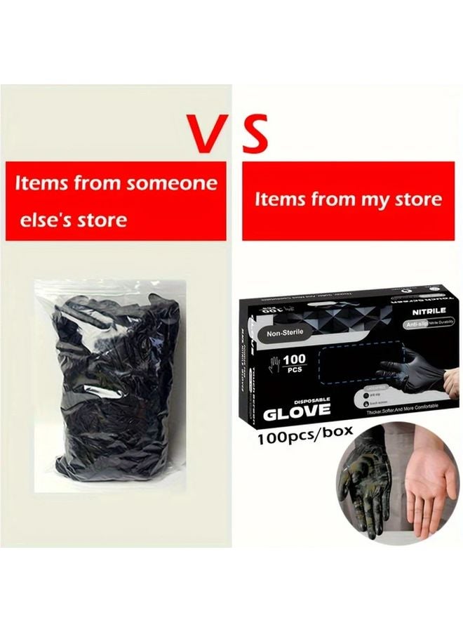 Black Disposable Gloves 100 Pcs Heavy Duty Multipurpose Household Cleaning - Image 3