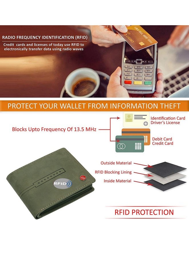 HORNBULL HORNBULL David Green RFID Blocking Leather Wallet for Men  - Image 5