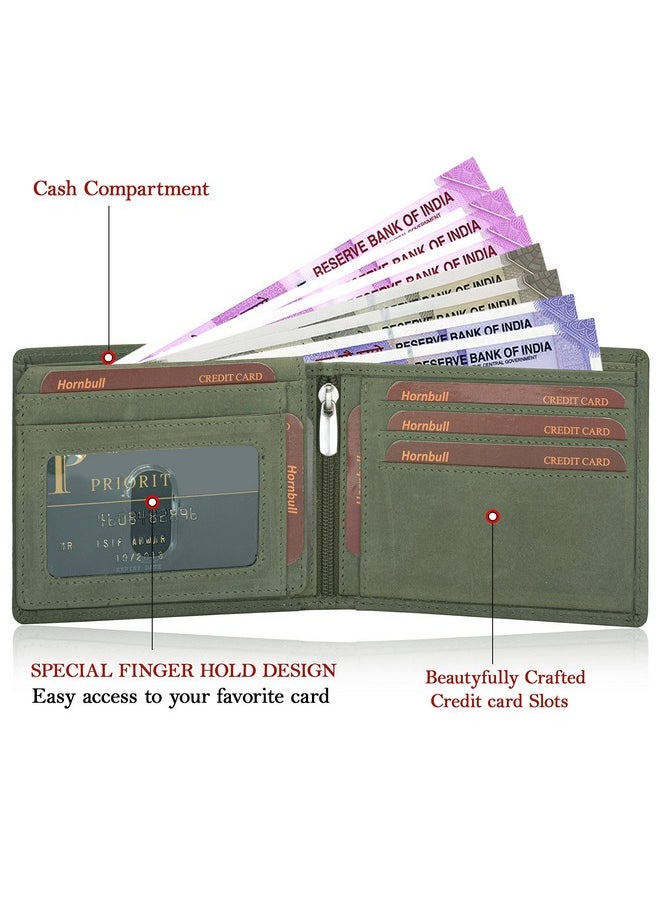 HORNBULL HORNBULL David Green RFID Blocking Leather Wallet for Men  - Image 2