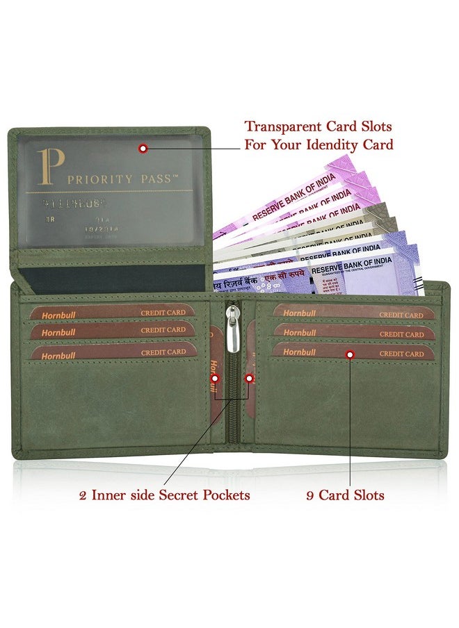 HORNBULL HORNBULL David Green RFID Blocking Leather Wallet for Men  - Image 3