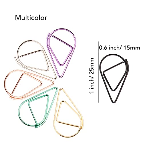 KOOTIKO Multicolor Cute Paper Clips Assorted Sizes Smooth Stainless Steel Drop-Shaped Paperclips Large and Small for Office Supplies Wedding Women Girls Kids Students, 300 Pack - Image 4