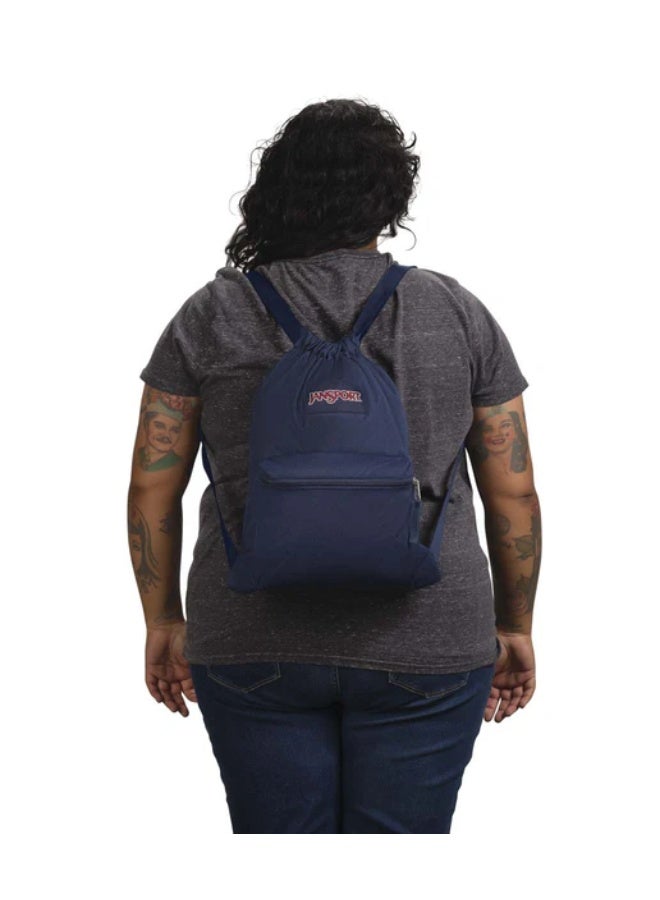 JANSPORT Drawsack Drawstring Bag with Adjustable Shoulder Straps,14L, 0.19kg - Navy - Image 4