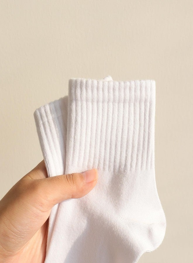 SERISIMPLE جوارب نسائية قصيرة من الفسكوز والخيزران من SERISIMPLE، ناعمة فوق الكاحل، جوارب كاجوال مريحة بلون موحد، 5 أزواج (مقاسات أمريكية، ألفا، متوسط، عادي، عادي، أبيض) - Image 4