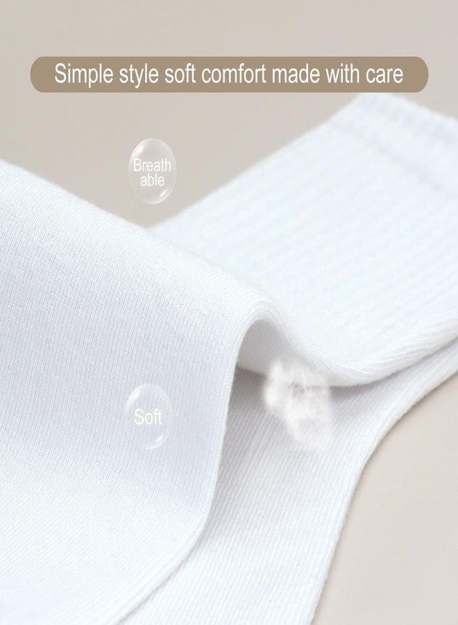 SERISIMPLE جوارب نسائية قصيرة من الفسكوز والخيزران من SERISIMPLE، ناعمة فوق الكاحل، جوارب كاجوال مريحة بلون موحد، 5 أزواج (مقاسات أمريكية، ألفا، متوسط، عادي، عادي، أبيض) - Image 3