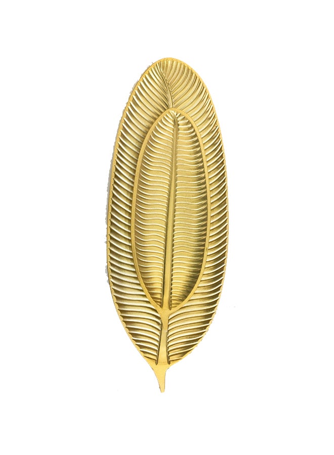 2-Piece Leaf Shape Serving Tray Set Gold 59x22, 39x14cm - Image 1