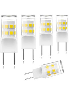 KASTWAVE (5PCS) G8 Led Bulb, 3W Equivalent 20W-25W Halogen Bulb, G8 GY8.6 Bi-pin Base, T4 120V Puck Light Bulb for Replacement Microwave Light Bulbs, Under Counter Kitchen Lighting, Daylight White 6000K  - Image 1