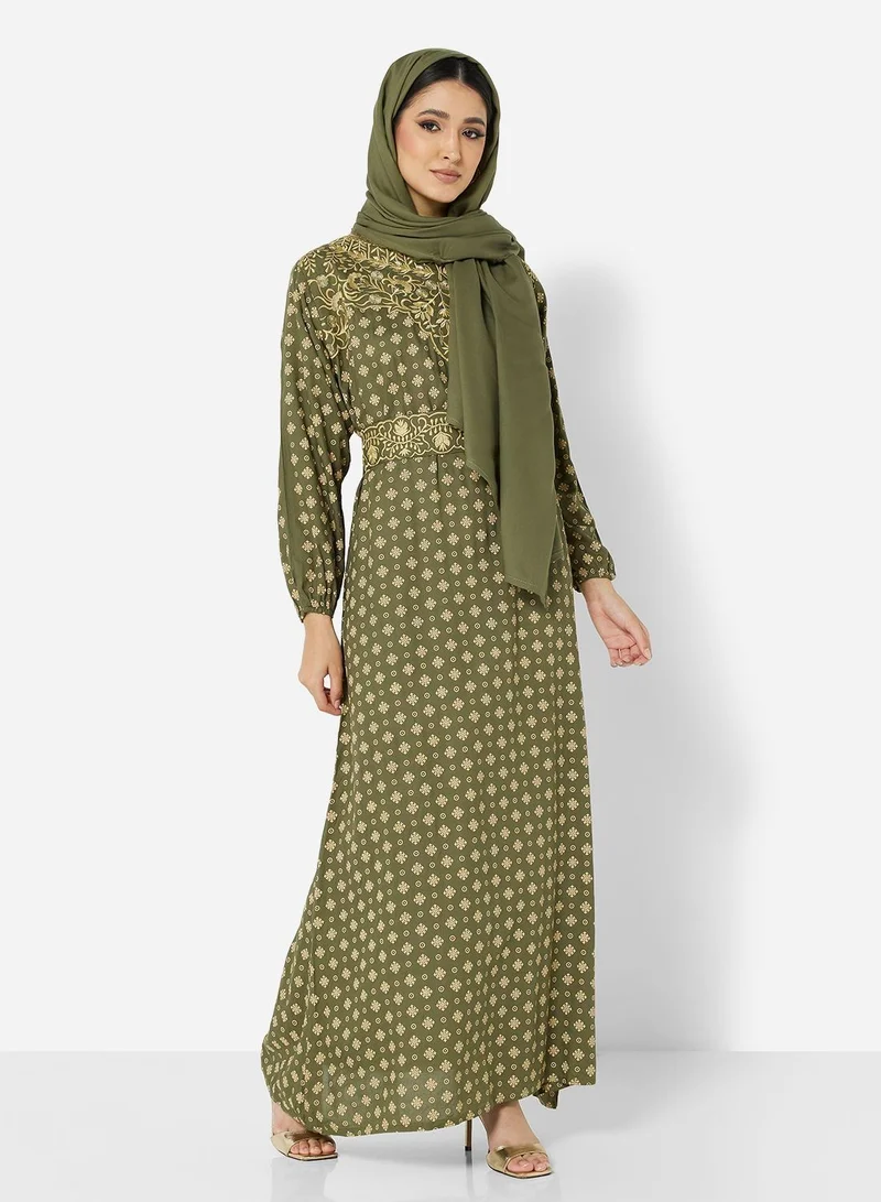 HANA & SARA GOLD BLOCK PRINT MOROCAN BELT KAFTAN JALABIYA