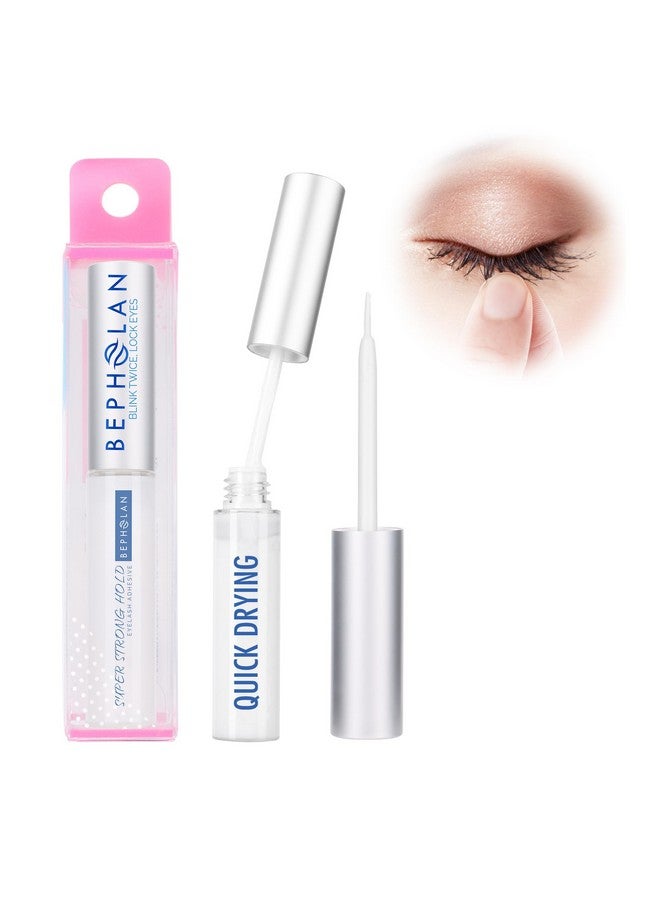 BEPHOLAN Eyelash Glue, Super Strong Hold For False Eyelashes, Lash Glue, Eyelash Adhesive, Latex Free, Suitable For Sensitive Eyes, Waterproof, White 0.176 Oz - Image 1