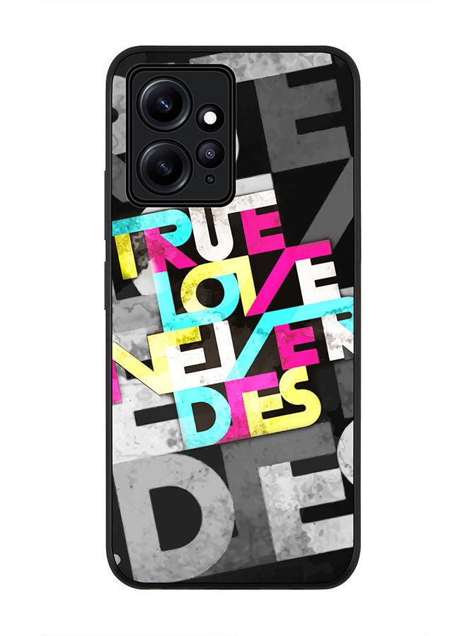 Stylizedd Rugged Black edge case for Redmi Note 12 4G Slim fit Soft Case Flexible Rubber Edges Anti Drop TPU Gel Thin Cover - True Love Never Dies - Image 1