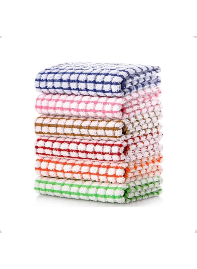 Peachjoy 6pcs Kitchen Dish Towels, 28 CM X 40 CM Bulk Cotton Kitchen Towels, 6 Pack Dish Cloths for Dish Rags for Drying Dishes Clothes and Dish Towels, Drying Dishes and Table (Mix Color)els, Drying Dishes and Table (Mix Color) - Image 1