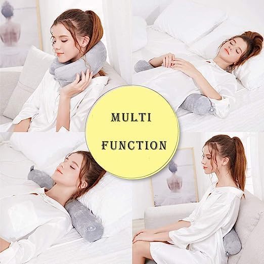 ZURITY ZURITY Travel Pillow for NeckChin Lumbar and Leg Support Adjustable Bendable Roll Pillow for Sleeping Memory Foam Car Neck Pillow Ergonomic Neck Support Pillow Pack of 1Multicolor - Image 4