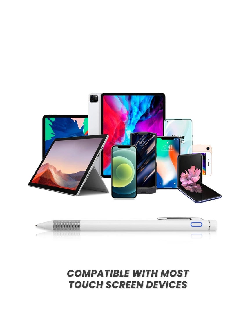 Active Stylus Pen for Touch Screens, Rechargeable Pencil Digital Stylus Pen Compatible with iPad and Most Tablet