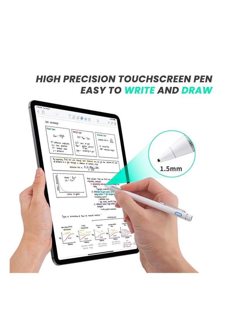Active Stylus Pen for Touch Screens, Rechargeable Pencil Digital Stylus Pen Compatible with iPad and Most Tablet