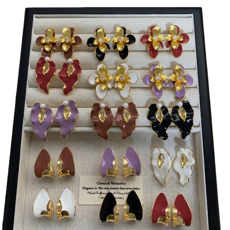Red Pearl Earrings with Flower Detail and Lightweight Huggie Profile for Daily Wear and Elegant Styling - NADI - Image 2