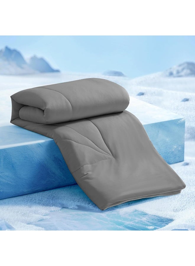 Elegear Revolutionary Cooling Comforter Queen Absorb Body Heat to Keep Cool, Cooling Blanket for Hot Sleepers Japanese Arc-Chill 3.0 Cool Tech Fabric Summer Comforter Hypo-Allergenic Cool Quilt - Gray - Image 1