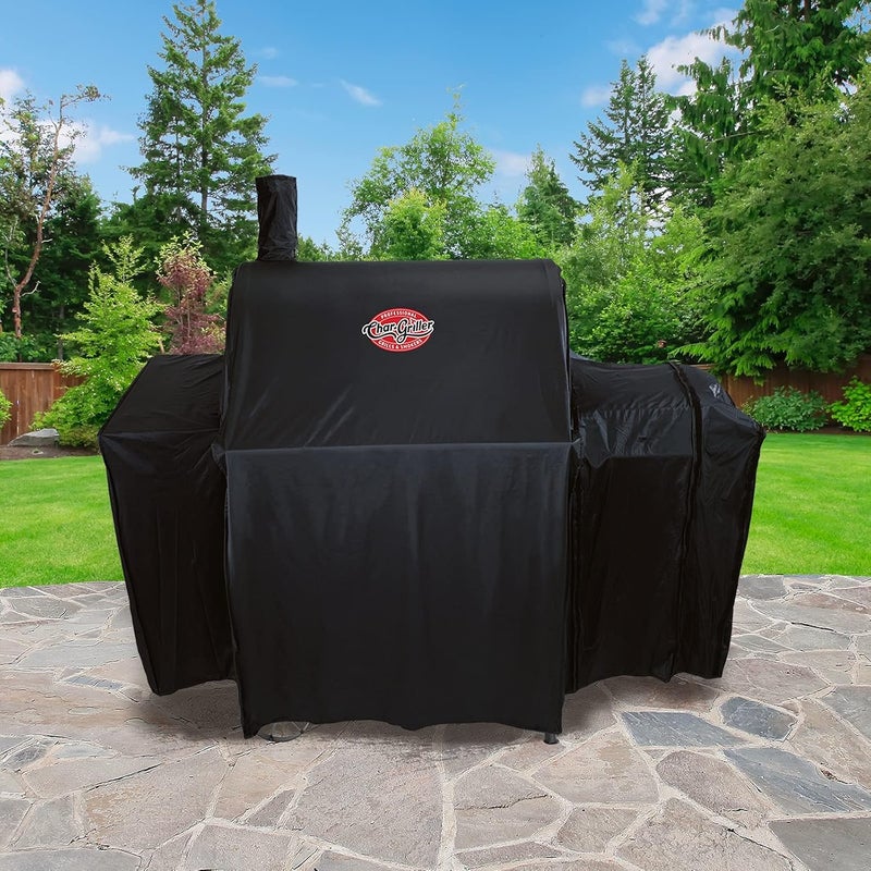 Char-Griller 5555 Grill Cover, Fits Models: 3018, 2121, 2222, 2828, 2727, 2929, 1224, E1224, 1329, 1334, Black - Image 5