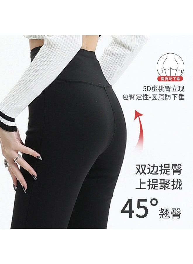 Modal High-Waist Shark Pants, Slim And Fashionable, Fleece-Lined, Wearable As Outerwear, Versatile, Slimming, Flare Pants, Casual Leggings, Women'S Trousers - Image 5