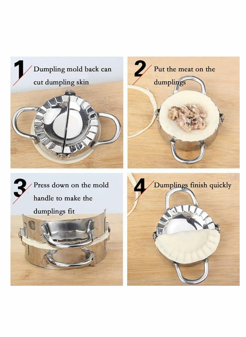 SYOSI - Dumpling Maker, Ravioli Cutter Set of 2 Stainless Steel Maulettes Shaper, Ravioli Maker, Dumpling Maker Mould, Dumpling Maker Set, Dumplings Shaper (Small+Large) - Image 1