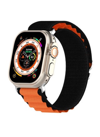 Replacement Strap Double Color Nylon Watch Band For Apple Watch Ultra 49mm Black+Orange - pzsku/ZB76CB8F1D0A295591F49Z/45/_/1714875536/8cd65075-6dd6-44bc-b2ce-008a7841ee00