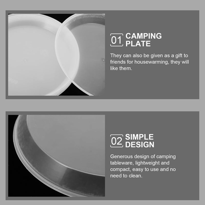 Portable Plastic Plate Set 5pcs White Pp Plates Stackable Eco-friendly Outdoor Camping Barbecue Serving Dishes Party Supplies - Image 4