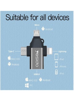 Yesido Yesido GS15 OTG Adapter 3 In 1 USB 2.0 to Type-C / Micro / Lightning Adapter for Smart Phones - White  - Image 5