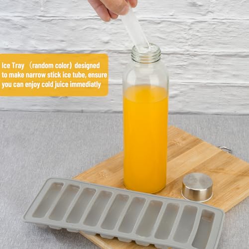 Zukro Glass Water Bottles with Lids 18 oz, 3 Pack Reusable Juice Bottles With Stainless Steel Airtight Cap for Juicing, Leak Proof Clear Drinking Jar Beverage storage container for Fridge, BPA Free - Image 5