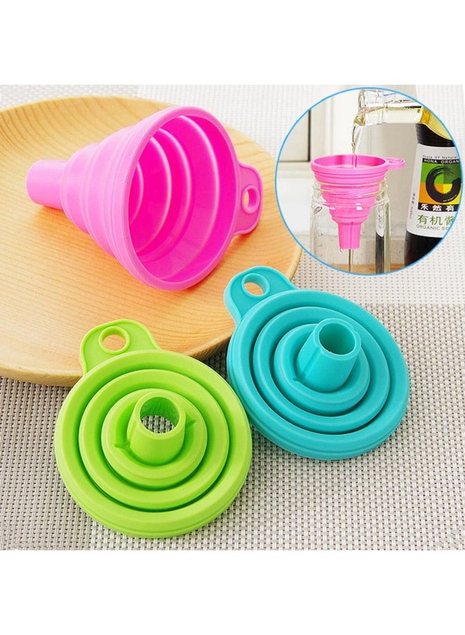 1Pcs Kitchen Mini Silicone Gel Foldable Funnel Hopper Cooking Kitchen Gadgets - Image 2