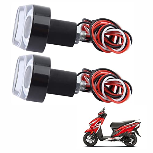 Asryd Turn Signal Light “7/8” 22mm handle Grip Bar running LED Light Handle Bar (Blue + White) Dual Light Blinking Waterproof For Honda Grazia (Pack of 2) - Image 1