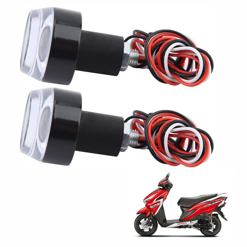 Asryd Turn Signal Light “7/8” 22mm handle Grip Bar running LED Light Handle Bar (Blue + White) Dual Light Blinking Waterproof For Honda Grazia (Pack of 2) - Image 5
