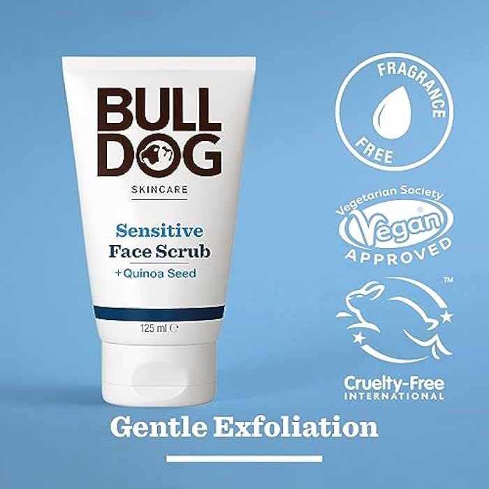 BULLDOG SKINCARE - Sensitive Face Scrub For Men Exfoliating Quinoa Seed Scrub 125 ml - Image 2