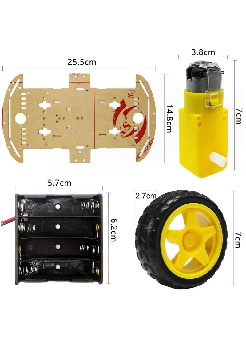 SYOSI - DIY Robot Smart Car Chassis Kit with Speed Encoder, 4 Wheels, and Battery Box (4 Wheels) - Image 1