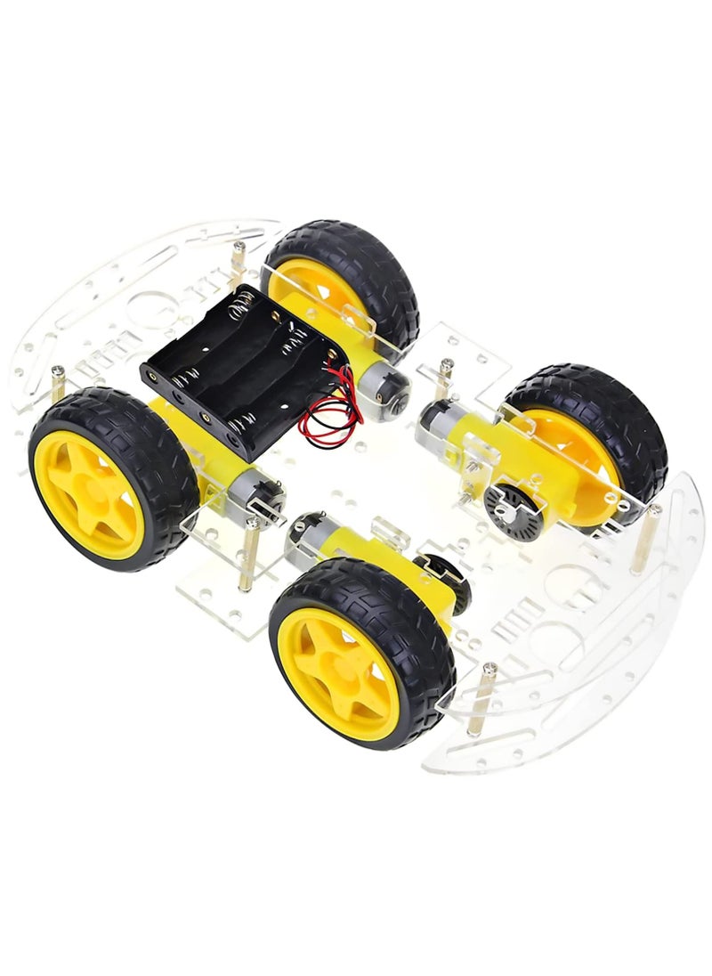SYOSI - DIY Robot Smart Car Chassis Kit with Speed Encoder, 4 Wheels, and Battery Box (4 Wheels) - Image 1