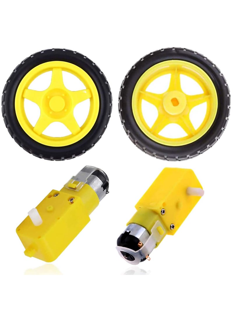 SYOSI - DIY Robot Smart Car Chassis Kit with Speed Encoder, 4 Wheels, and Battery Box (4 Wheels) - Image 1
