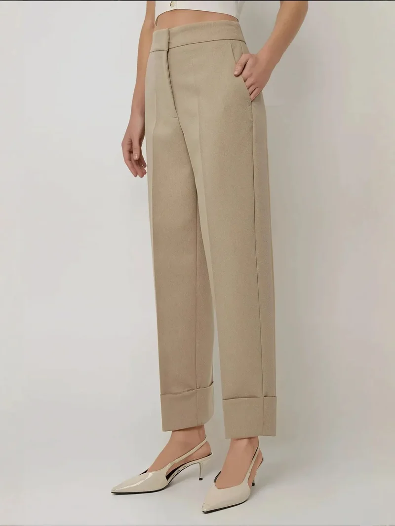 HICCUP Exclusive Tailored Double Hem Carrot Pants