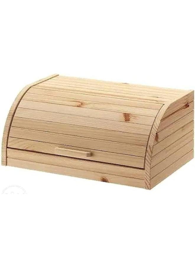 Generic Bread Box with Wood Cover -Brown 