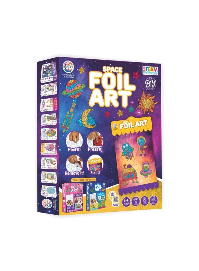 RATNA'S Space Foil Art DIY Activity Kit STEAM Powered Foil Fun Art & Craft Kits for Boys & Girls 5+ Years - Image 5