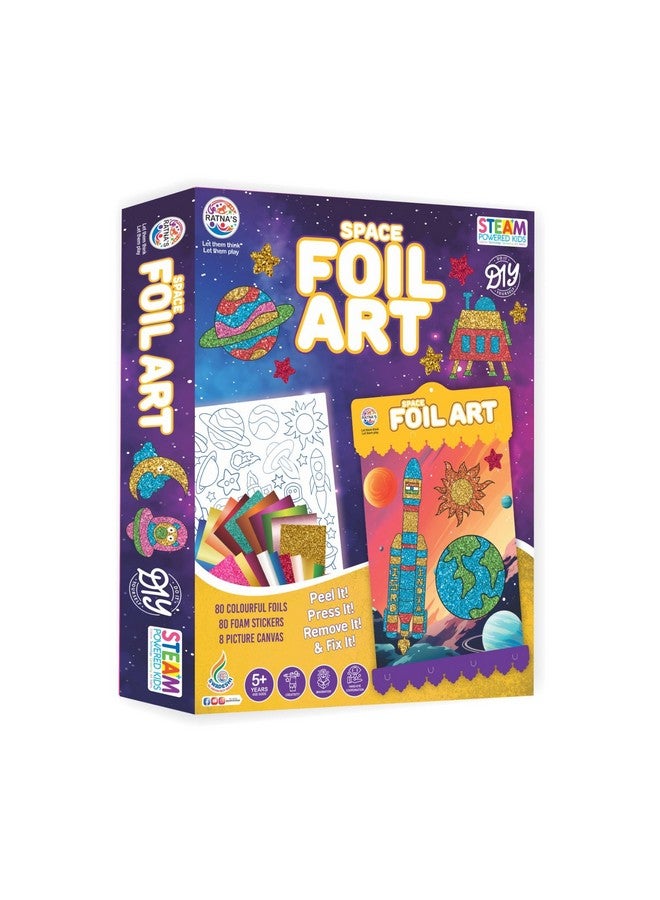 RATNA'S Space Foil Art DIY Activity Kit STEAM Powered Foil Fun Art & Craft Kits for Boys & Girls 5+ Years - Image 1