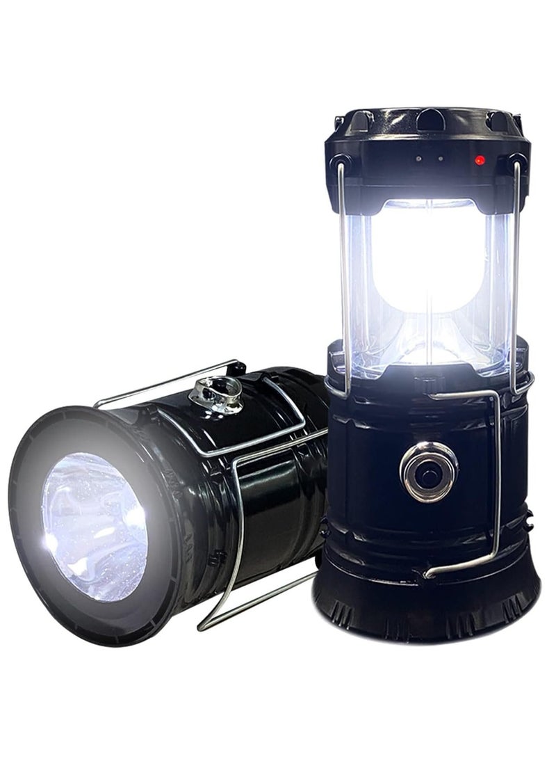 GRKC LED Camping Lantern Solar Rechargeable Collapsible Light for Outdoor, Hiking, Emergency, Storms, and Night Fishing (1 Pack) - Image 2