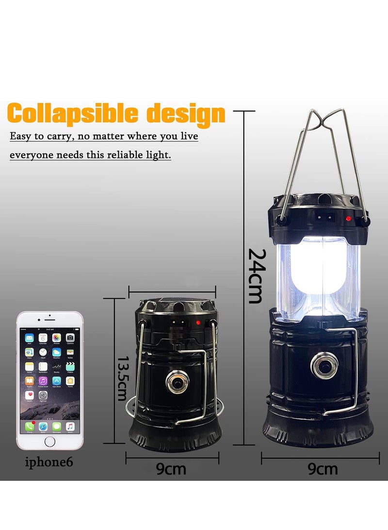 GRKC LED Camping Lantern Solar Rechargeable Collapsible Light for Outdoor, Hiking, Emergency, Storms, and Night Fishing (1 Pack) - Image 5
