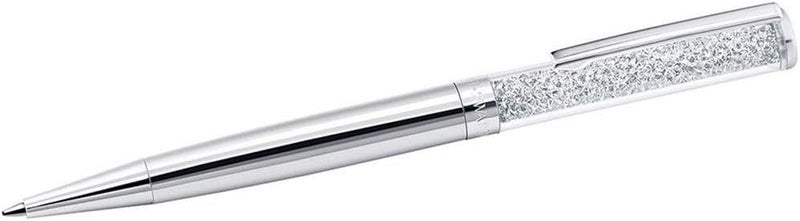 5224384 Crystalline Ballpoint Pen, 14.3 Cm X 1 Cm Size, Silver/Chrome