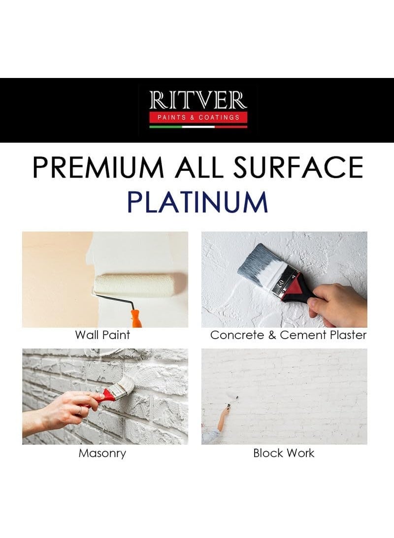 RITVER دهان حائط مائي ممتاز من ريتفر 3.6 لتر، ماغنولي، عديم الرائحة، مقاوم للتنقيط والرش، داخلي، عالي التعتيم، RP-102، تشطيب غير لامع - Image 5