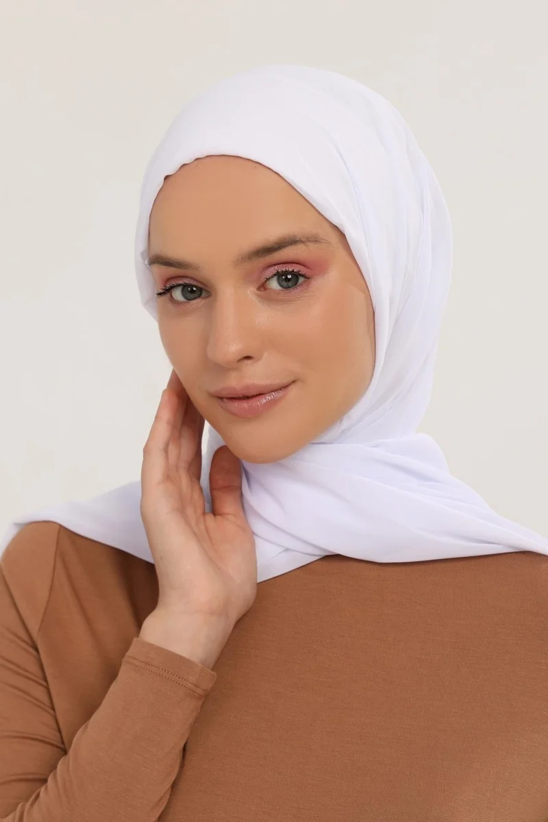 Altobeh Ready Practical Luxury Snap-on Elastic Bonnet Chiffon Shawl