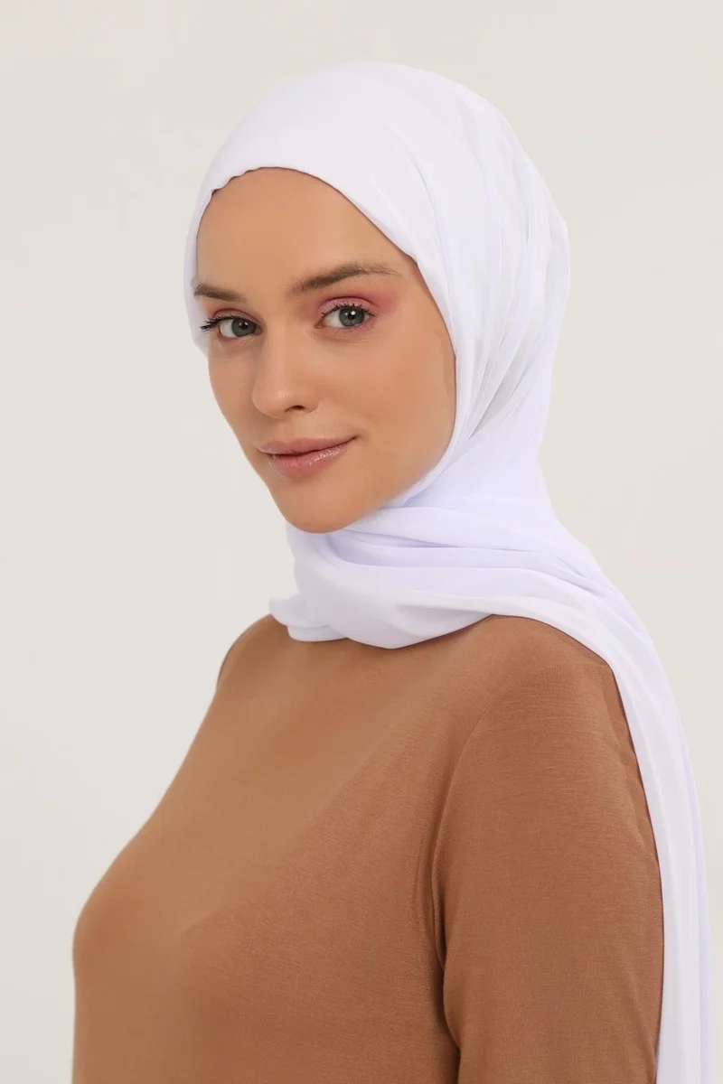 Altobeh Ready Practical Luxury Snap-on Elastic Bonnet Chiffon Shawl
