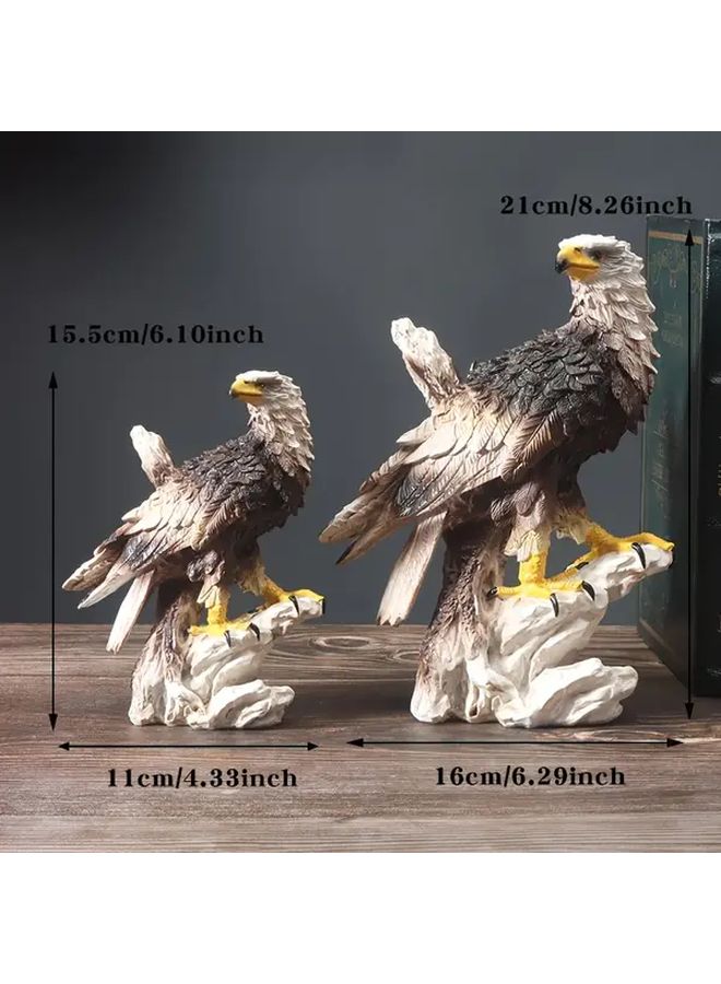 Medium Bald Eagle Statue Majestic Rock Perched Spreading Wings Durable Resin Decor Home Office - Image 3